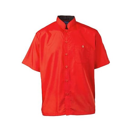 Large Men's Active Red Short Sleeve Chef Shirt
